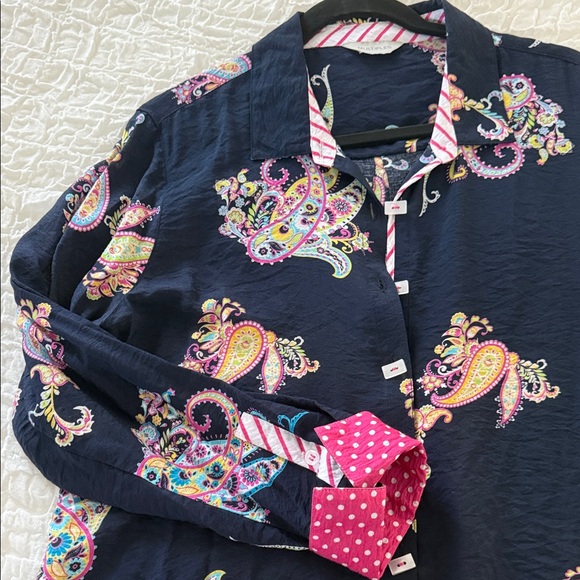 Multiples Black Paisley Button Down Shirt - Picture 6 of 8